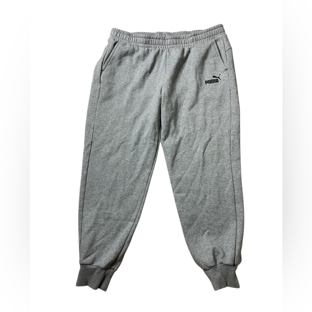PUMA Men's  Fleece Closed-Leg Sweatpants  Gray  Size XXL